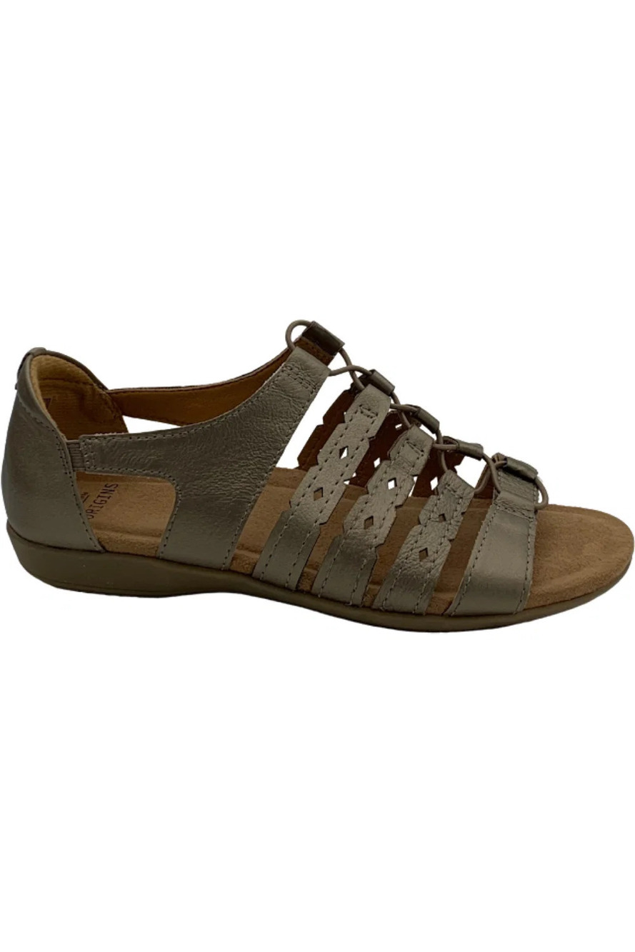 Earth Origins Leather Gladiator Sandals Blakely Platinum - Medium